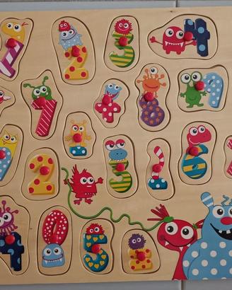 Puzzle didattico in legno per bambini