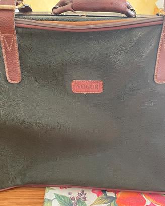 Valigia in tessuto e cuoio Vogue