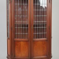 Vetrinetta vetrina vetri piombati  noce massello 