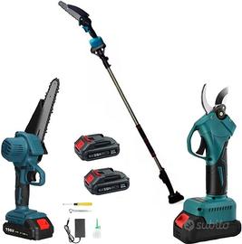 Kit Potatura Mini Motosega Cesoia Asta Telescopica