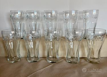 Set 10 Bicchieri Coca-Cola originali in vetro