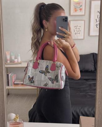 Borsa a mano Furla bauletto stampa farfalle