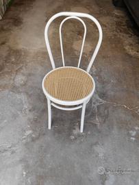 Sedia in metallo e paglia di Vienna sintetica