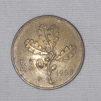 Moneta 20 lire 1958