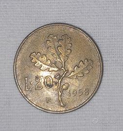 Moneta 20 lire 1958