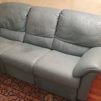 Divano pelle 3 posti reclinabile