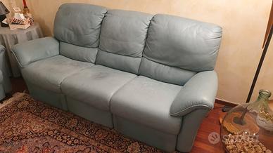 Divano pelle 3 posti reclinabile