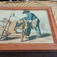 quadro con disegno piccolo commercio della citta