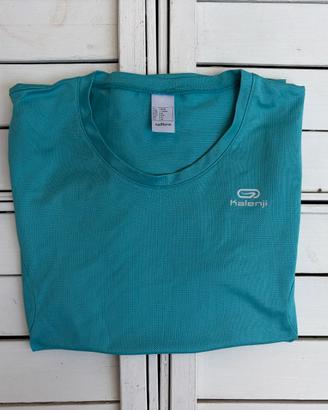 Tshirt Donna Kalenji TG. M Acquamarina