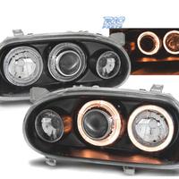 FARI VOLKSWAGEN VW GOLF 3 ANGEL EYES NERI FRECCE