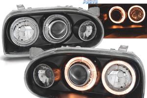 FARI VOLKSWAGEN VW GOLF 3 ANGEL EYES NERI FRECCE