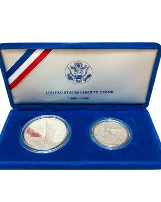 USA Box lotto 1 Dollaro e 1/2 Dollaro silver proof