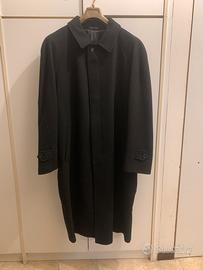 Cappotto lana nero uomo, taglie forti.