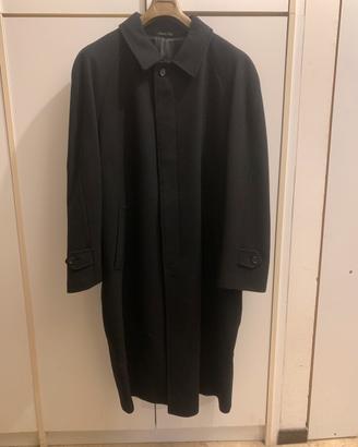 Cappotto lana nero uomo, taglie forti.