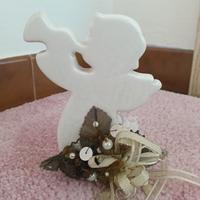 Portacandela angelo Natale Festività bianco