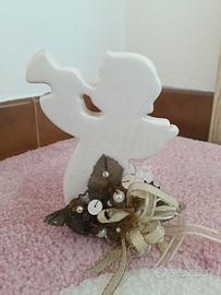 Portacandela angelo Natale Festività bianco