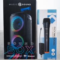 Cassa Bluetooth 80W con Microfono Wireless