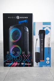 Cassa Bluetooth 80W con Microfono Wireless