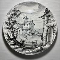 Piatto dipinto Giuseppe Mazzotti