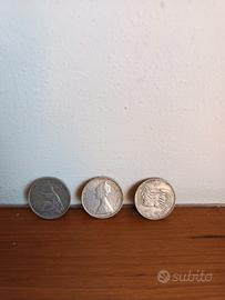 3 monete da 500 lire in argento 800