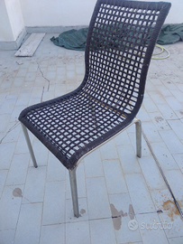 Sedie Rattan in metallo