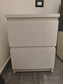 COMODINO MALM IKEA - 2 CASSETTI