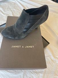 Janet janet stivaletto in pelle scamosciato grigio