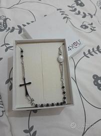 Collana rosario unisex con crocetta mai usata