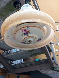 Lampadario vetro e ceramica