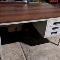 Scrivania vintage anni 60 ferro e legno larga 132