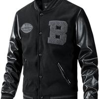 Giacca bomber calda bicolore da uomo invernale