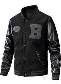 Giacca bomber calda bicolore da uomo invernale