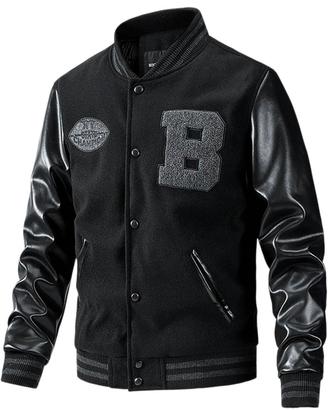 Giacca bomber calda bicolore da uomo invernale