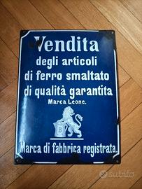 Insegna smaltata "leone"