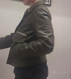 giubbotto in pelle verde TG.44