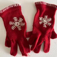 Guanti rossi natalizi in lana
