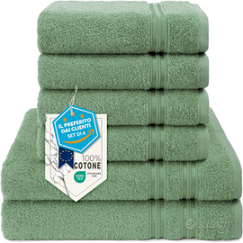 Set 6 Asciugamani, 2 Teli Bagno 70x140 + 4 Asciuga