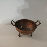 Antico Scolapasta/Colino in Rame con Piedini