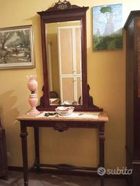 Consolle con specchiera in stile umbertino