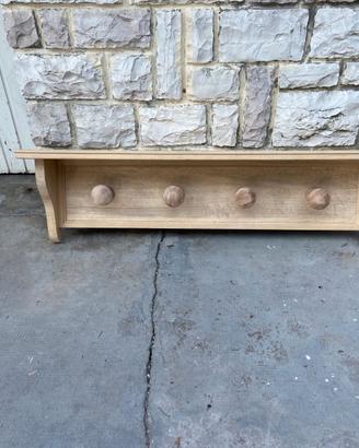 Appendiabiti vintage in legno grezzo