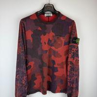 T-shirt a maniche lunghe rossa camo Stone Island