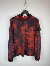 T-shirt a maniche lunghe rossa camo Stone Island