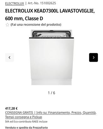 Lavastoviglie Electrolux KEAD7300L nuova imballata