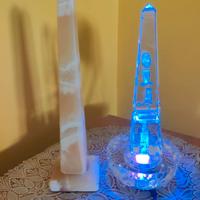 2 lampade alabastro e vetro stile egiziano 