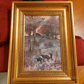 quadro con cornice legno