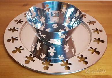 Alessi Cestino GIROTONDO con Vassoio in acciaio 