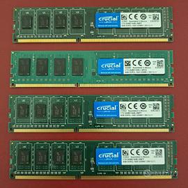 4 x 4 GB RAM DDR3 Crucial per Desktop
