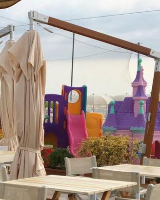 Ombrelloni con palo laterale in resina