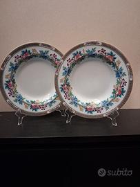 Coppia piatti inglesi decorati vintage