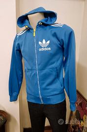 ADIDAS FELPA TESSUTO TECNICO BLU ROYAL CERNIERA XS